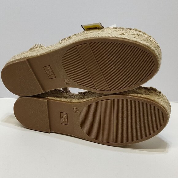 Time And Tru Platform Espadrilles Woven Ankle Strap Size 8.5 Adjustable Buckle - Picture 8 of 10